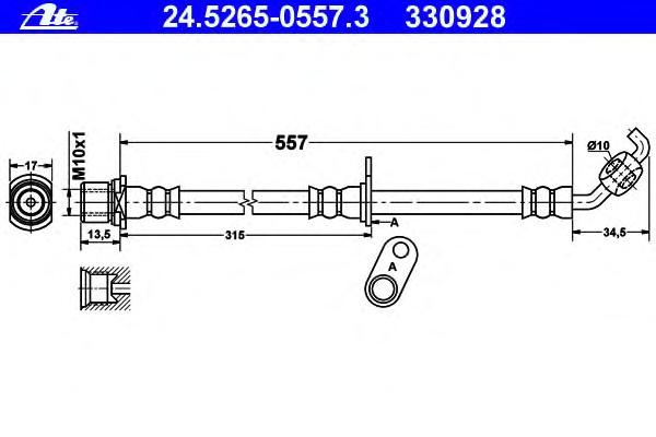 刹车软管(前) ATE 24.5265-0557.3