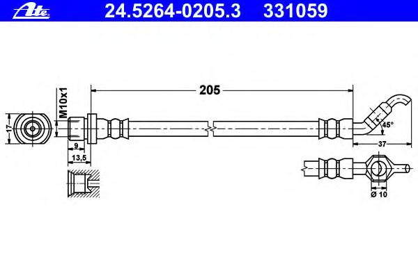 刹车软管(后左) ATE 24.5264-0205.3