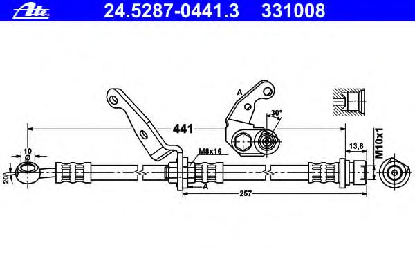 刹车软管(前右) ATE 24.5287-0441.3